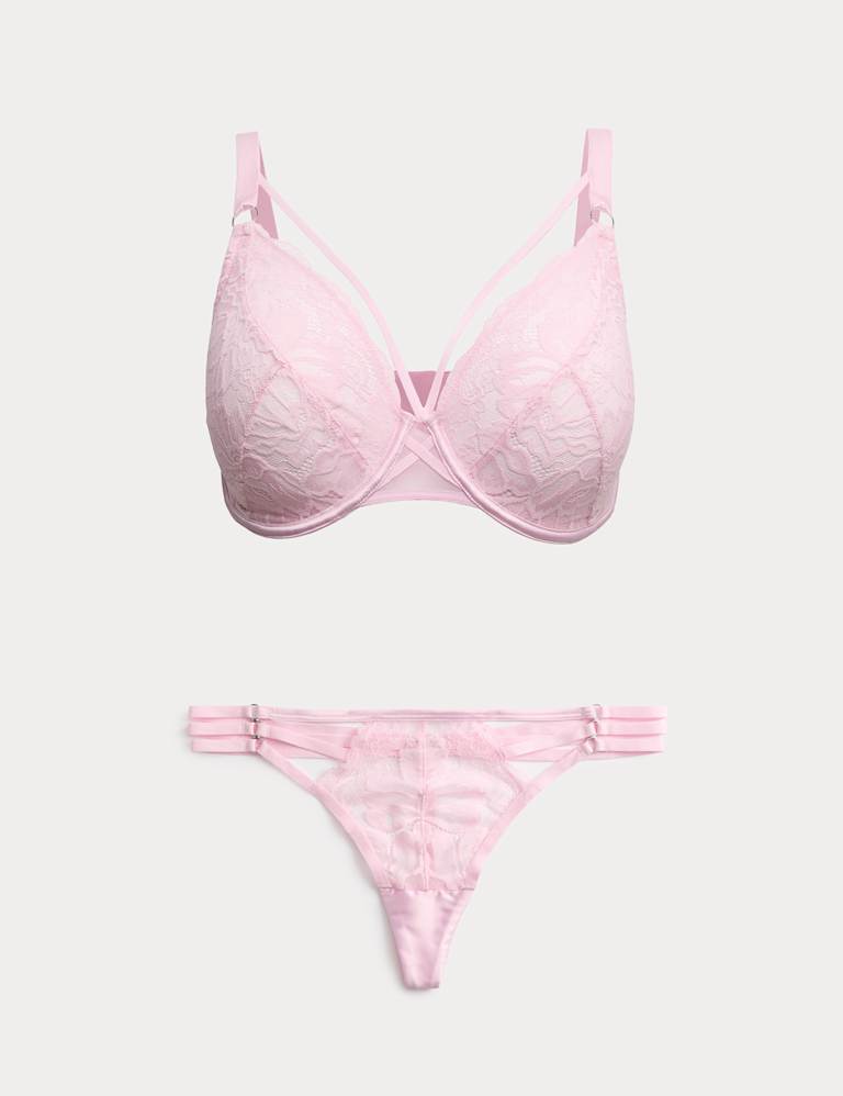 Lindy Lace Wired Plunge Bra Set F-H 2 of 6