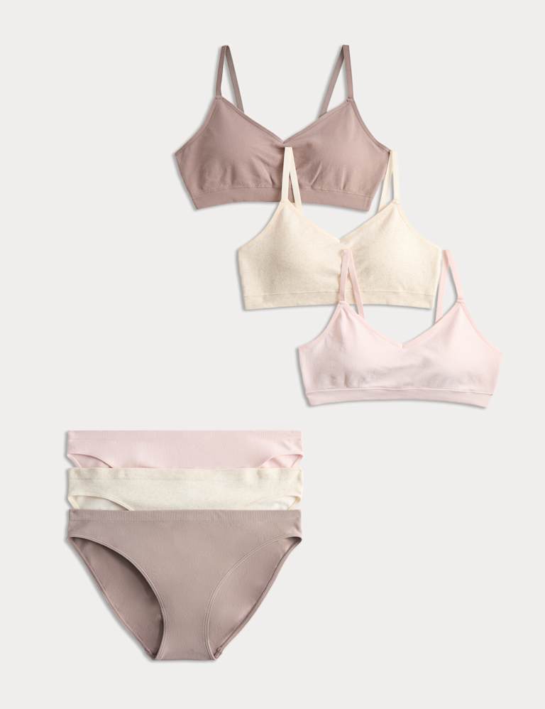 3pk Seamless Non Wired Bralettes Set 2 of 6