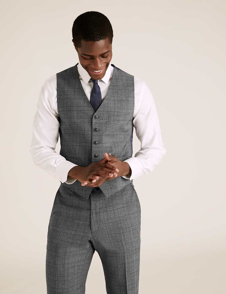 Charcoal Checked Wool 3 Piece Suit 2 of 8