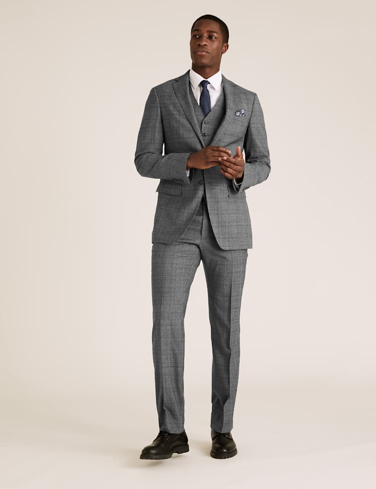 Charcoal Checked Wool 3 Piece Suit 4 of 8