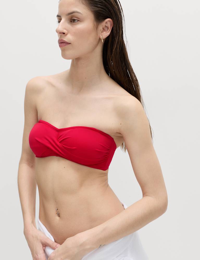 Padded Twist Front Bandeau Bikini Set 3 of 6