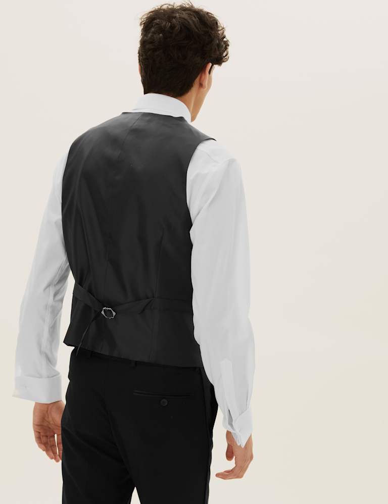 Black Slim Fit Textured 3 Piece Dinner Suit 4 of 9