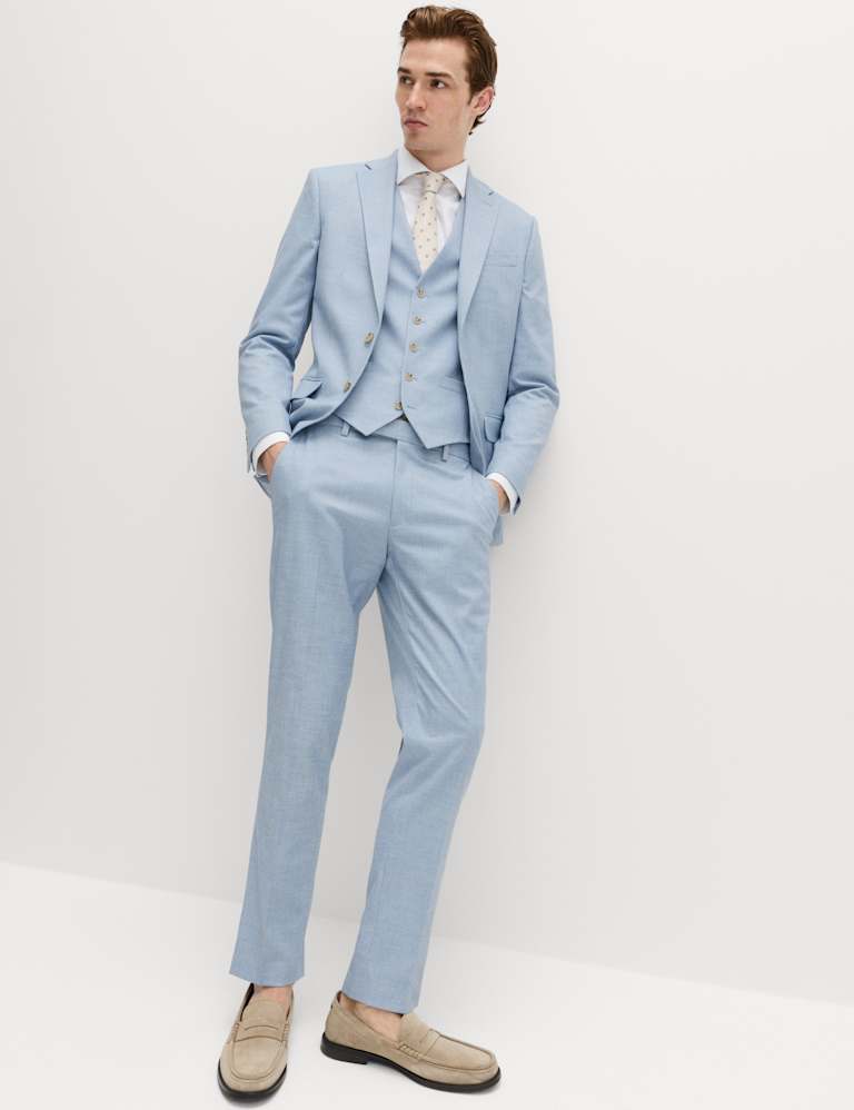 3 Piece Slim Fit Textured Stretch Suit 2 of 6