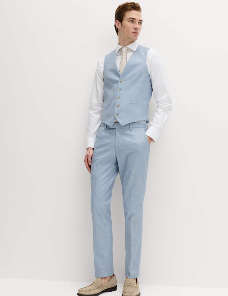 3 Piece Slim Fit Textured Stretch Suit 3 of 6