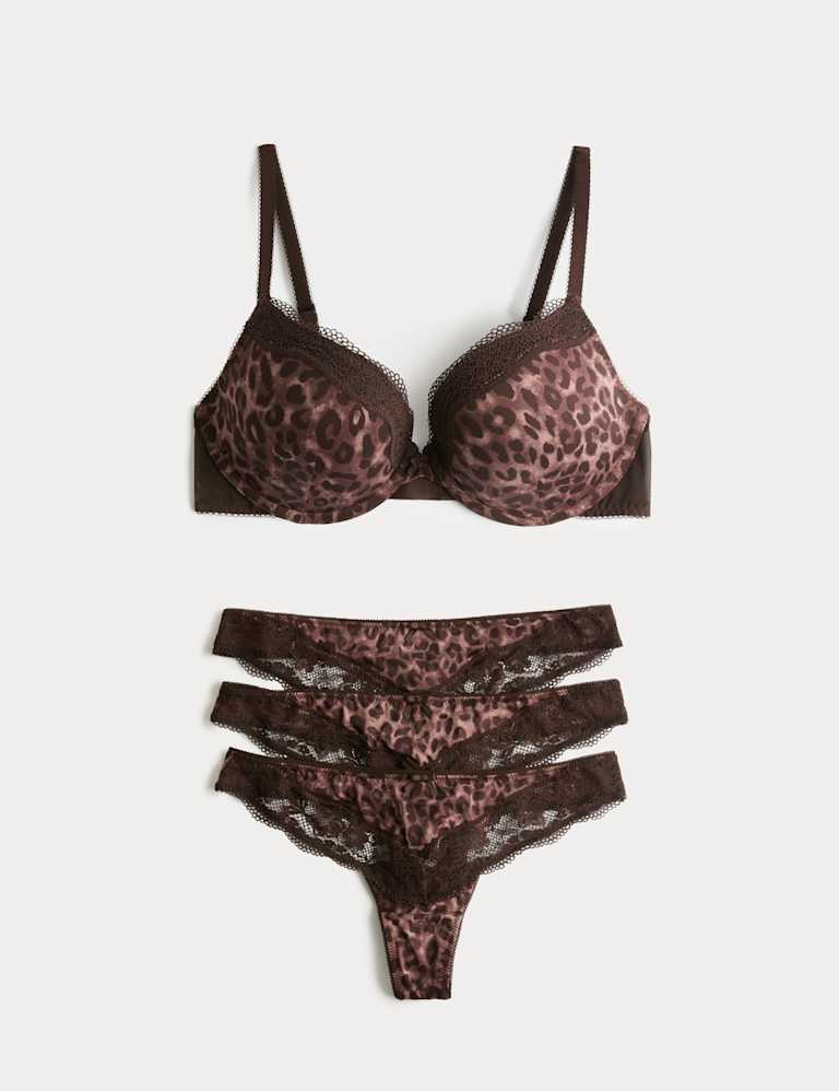 Jasmine Lace Wired Push-Up Plunge Bra Set A-E 2 of 6
