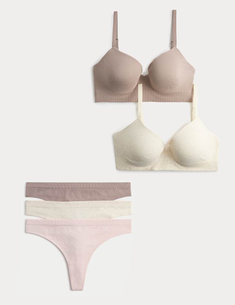 2 Pack Seamfree Wired Demi Cup Bras Set A-E 2 of 6