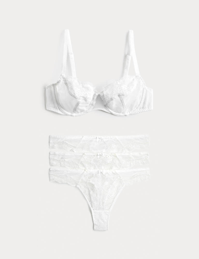 Jasmine Lace Wired Balcony Bra Set A-E 2 of 6