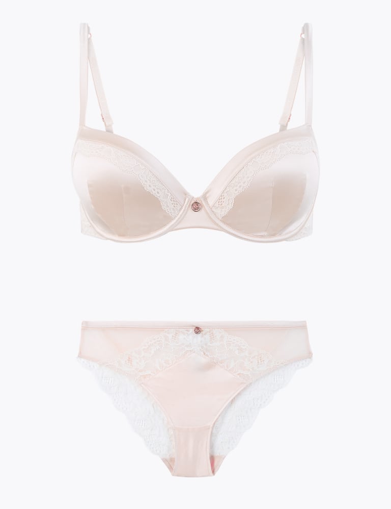 Silk & Lace Underwired Set with Balcony Bra 2 of 6