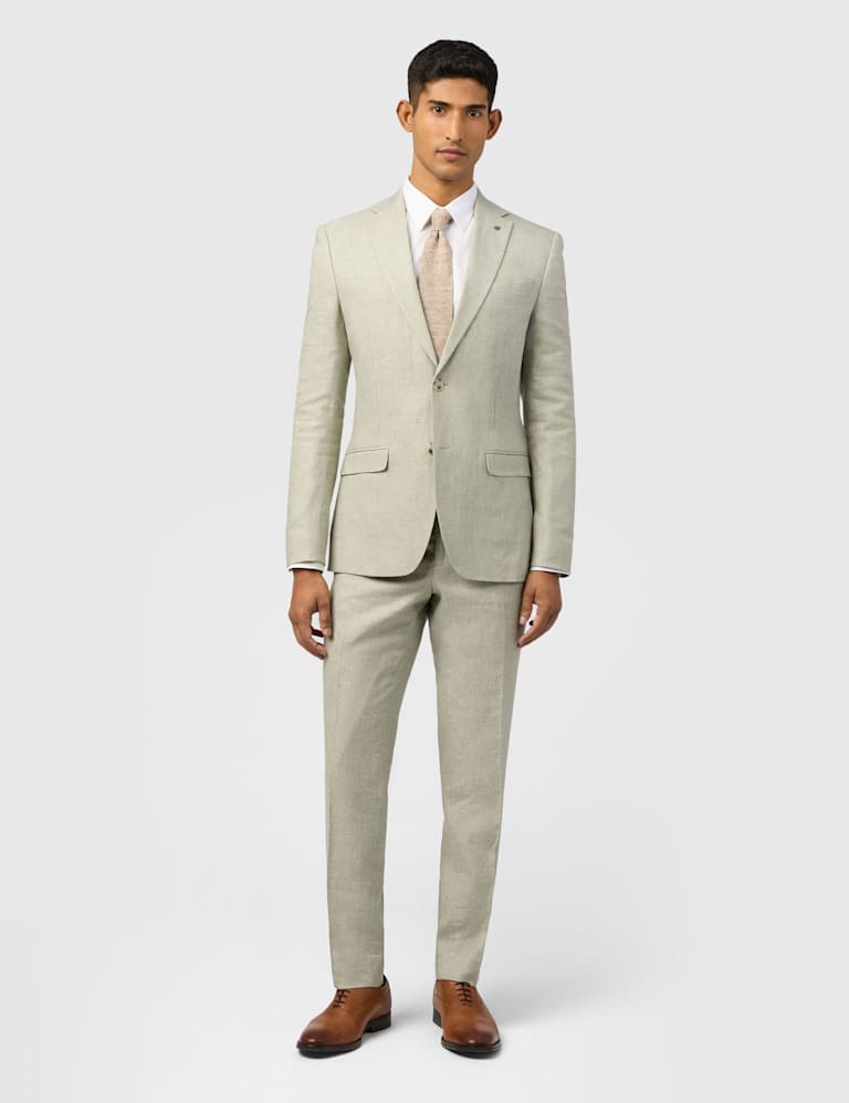 Slim Fit Linen Rich Single Breasted Suit 1 of 6