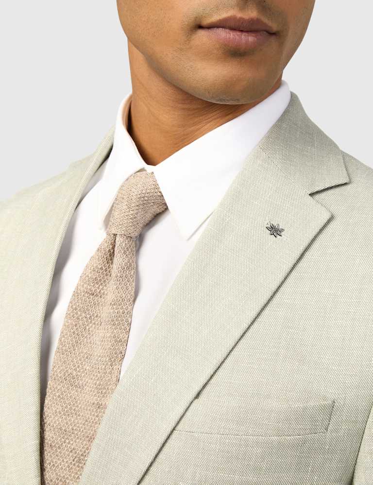 Slim Fit Linen Rich Single Breasted Suit 3 of 6