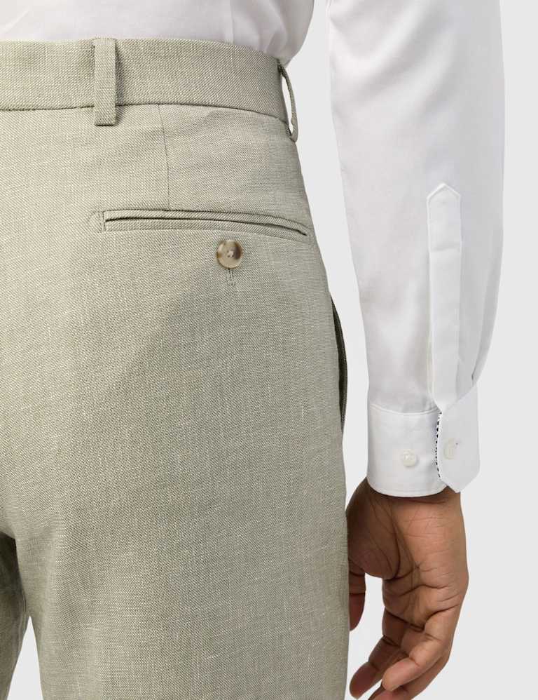 Slim Fit Linen Rich Single Breasted Suit 4 of 6