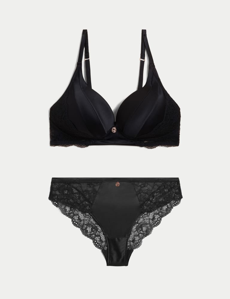 Silk & Lace Non Wired Bra Set A-E 2 of 6