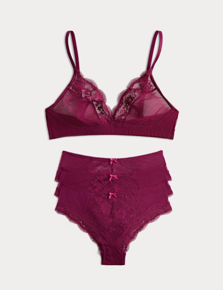 Jasmine Lace Non Wired Plunge Bra Set A-E 2 of 6