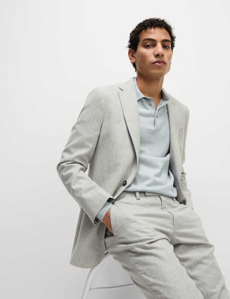 2 Piece Tailored Fit Wool Rich Tweed Suit 1 of 6