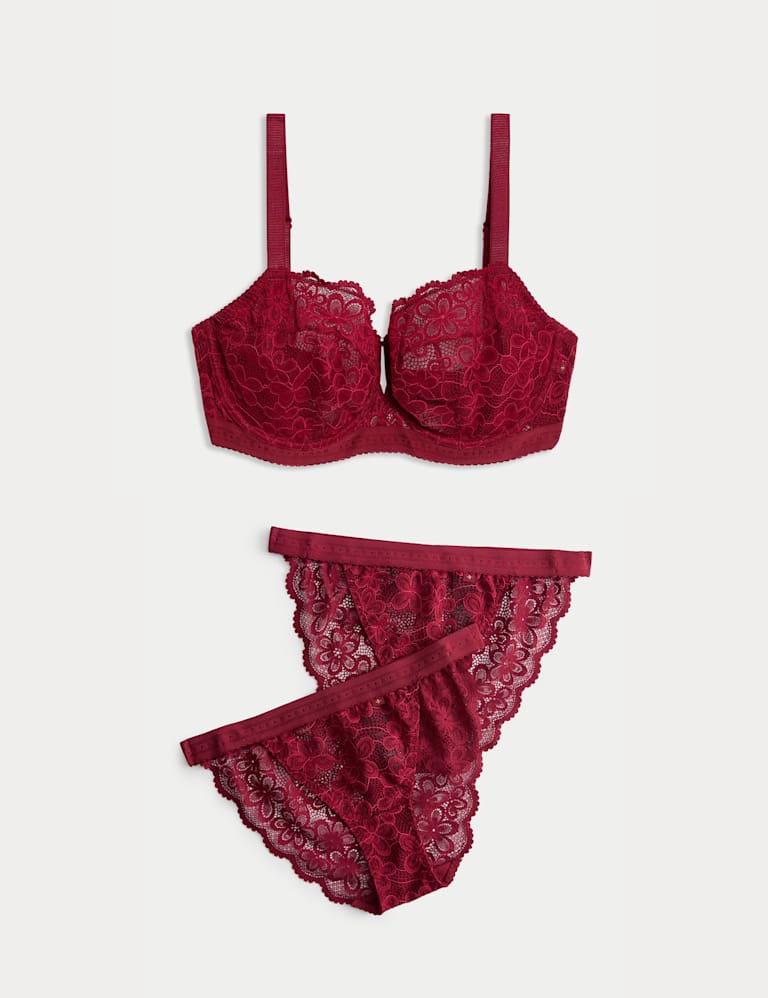 Cleo Lace Wired Balcony Bra Set F-H 2 of 6
