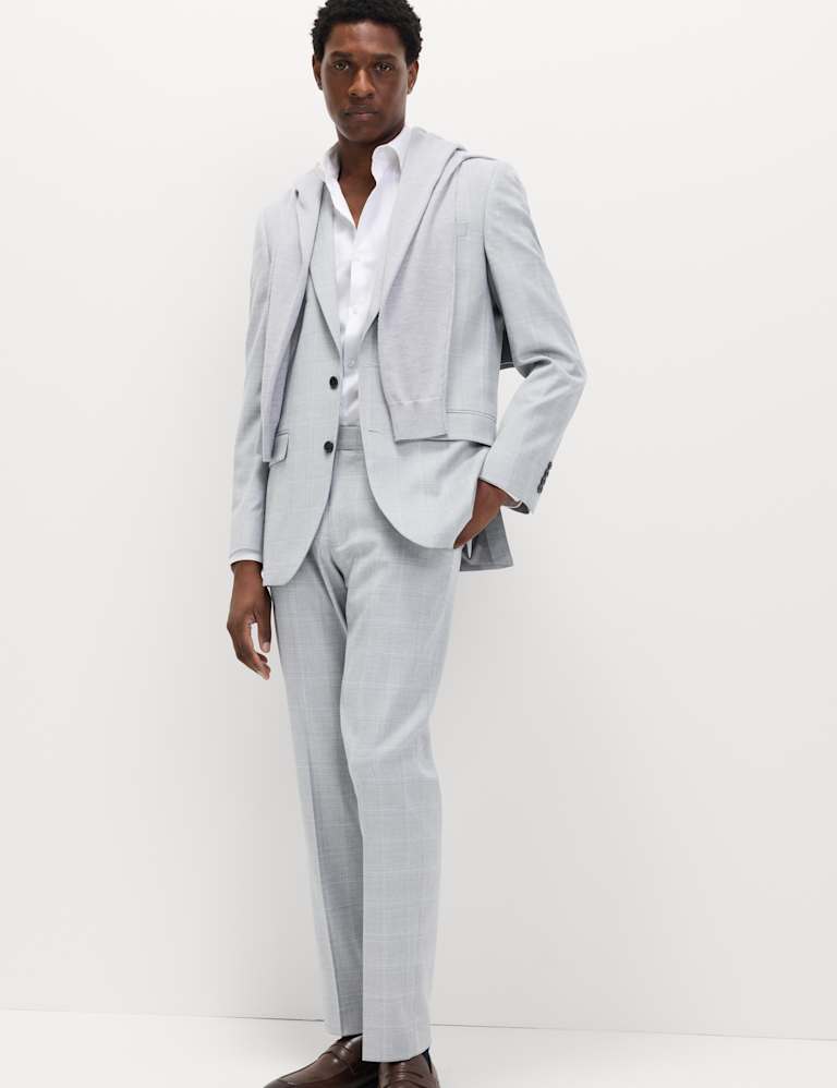 2 Piece Regular Fit Check Stretch Suit 1 of 6