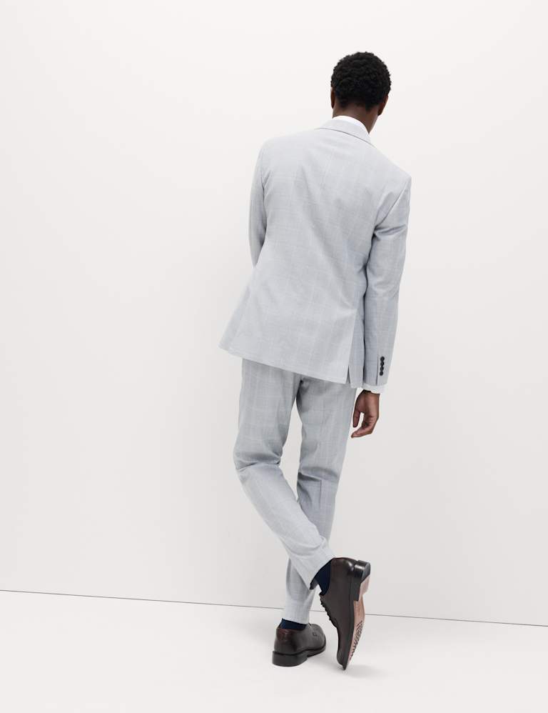 2 Piece Regular Fit Check Stretch Suit 3 of 6