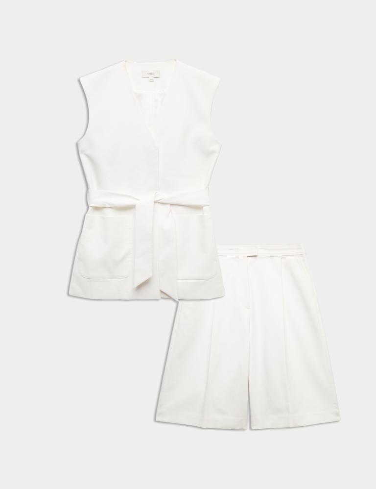 Cotton Rich Sleeveless Jacket & Shorts Set 2 of 6