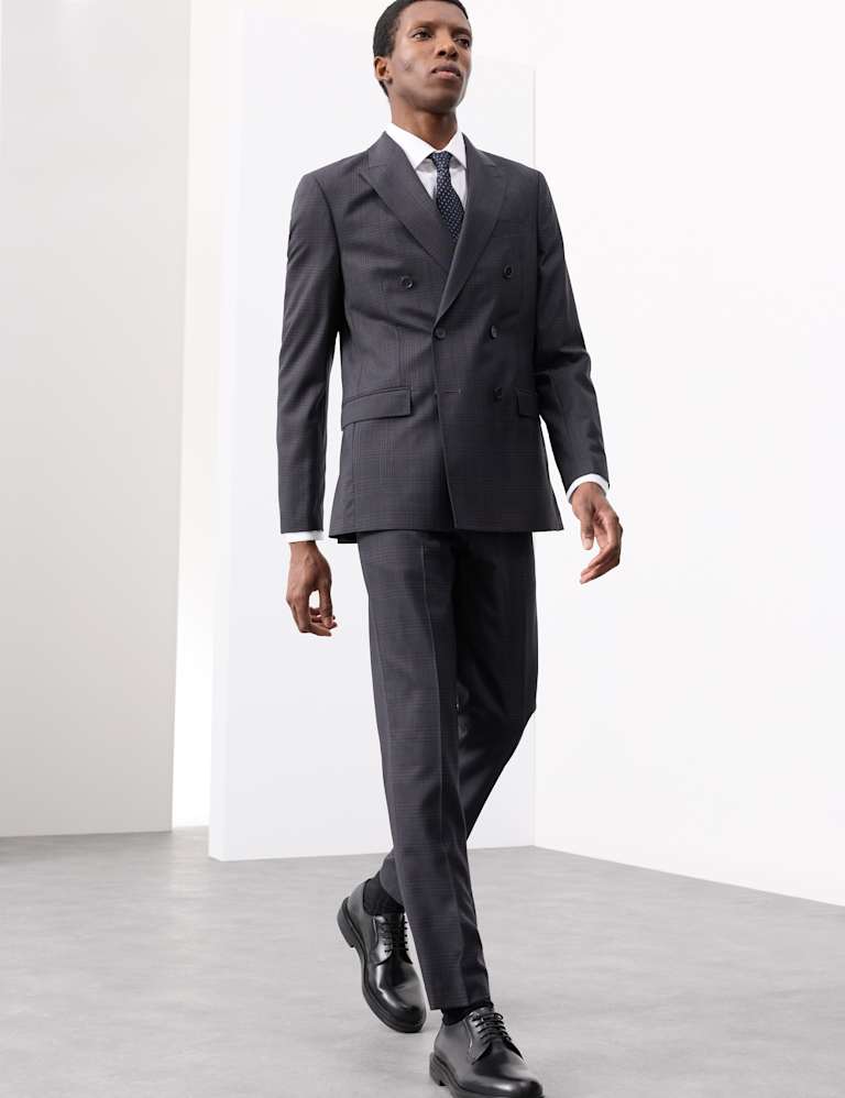 Pure Wool Double Breasted Check Suit 4 of 6