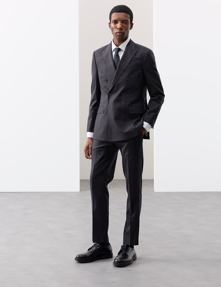 2 Piece Pure Wool Double Breasted Check Suit 5 of 6