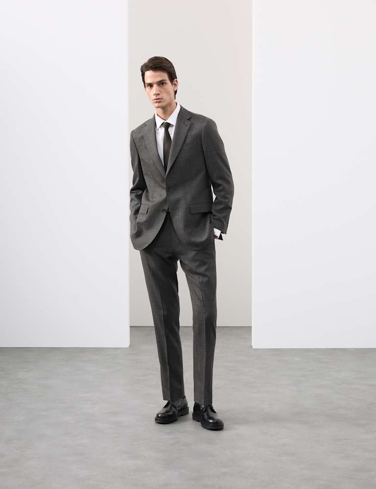 Tailored Fit Pure Wool Puppytooth Suit 1 of 6