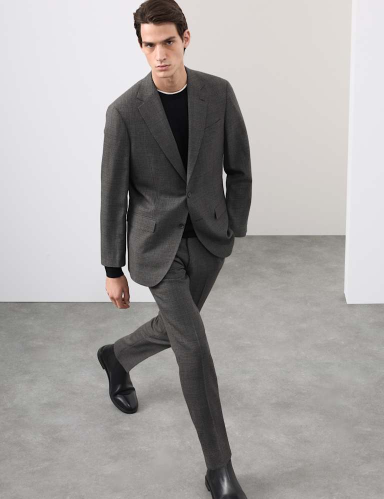 Tailored Fit Pure Wool Puppytooth Suit 2 of 6