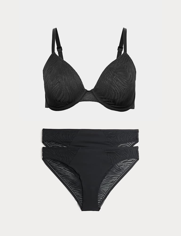 Body Lace Wired Demi Cup Bra Set A-E 2 of 6