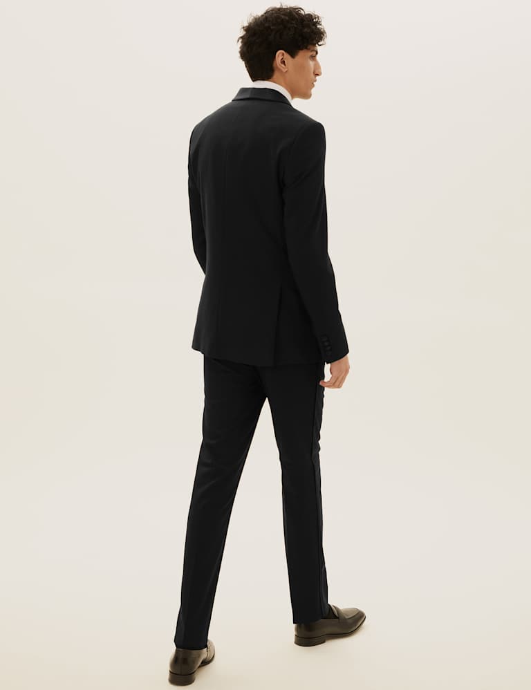 Black Slim Fit Textured Dinner Suit 3 of 9