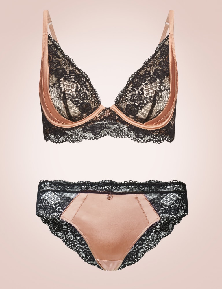 Silk & Lace Set with Non-Padded Plunge B-DD 2 of 6