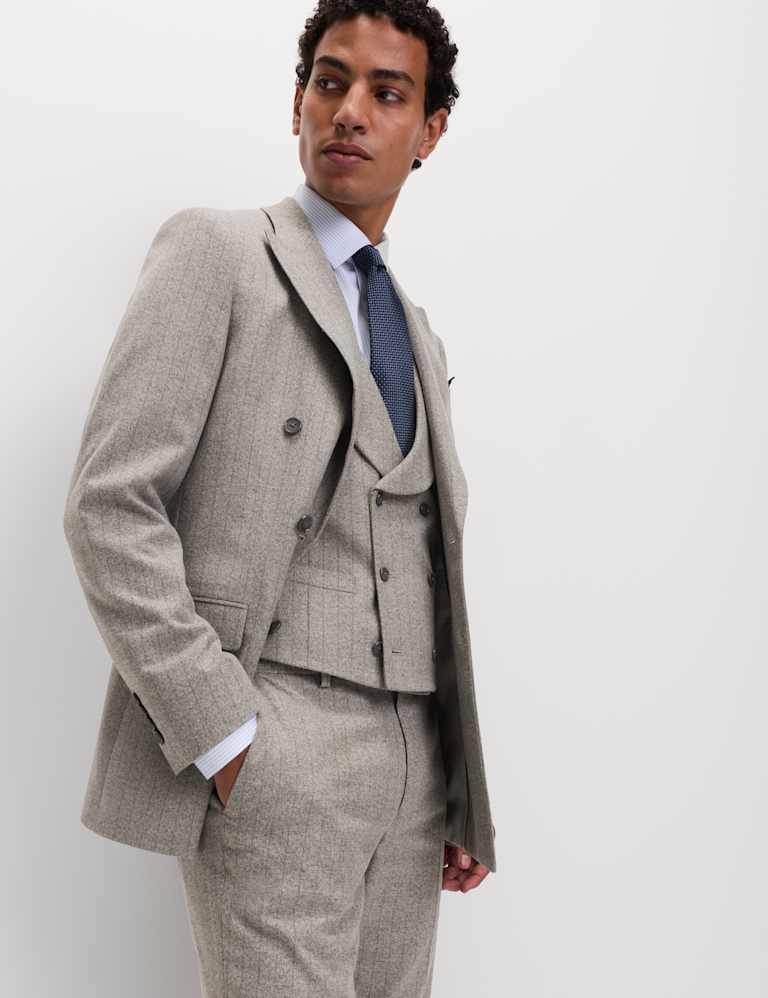 3 Piece Slim Fit Pinstripe Double Breasted Suit 1 of 6