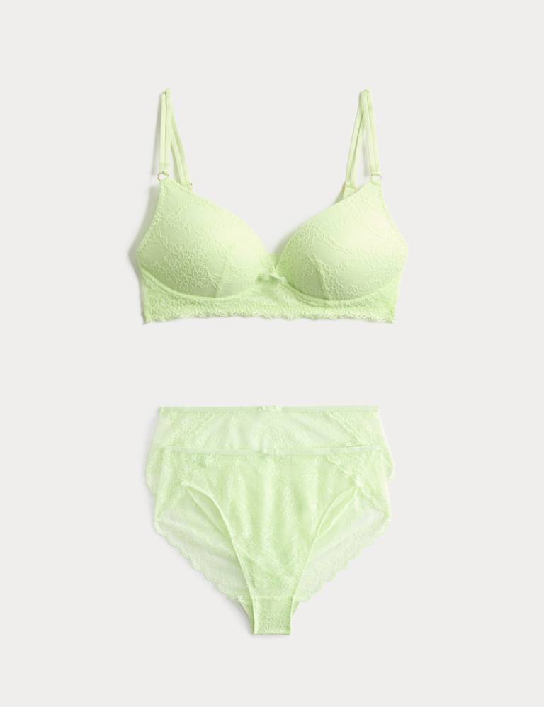 Ida Lace Non Wired Plunge Bra Set A-E 2 of 6
