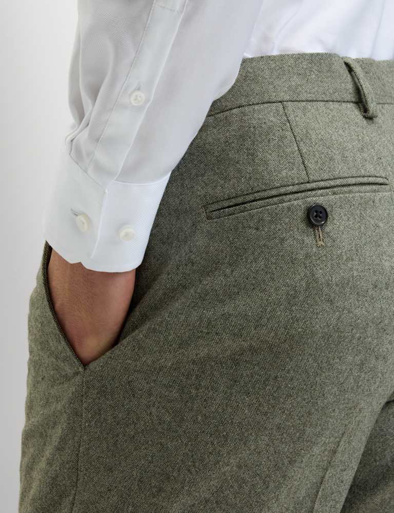 3 Piece Tailored Fit Wool Rich Tweed Suit 6 of 6