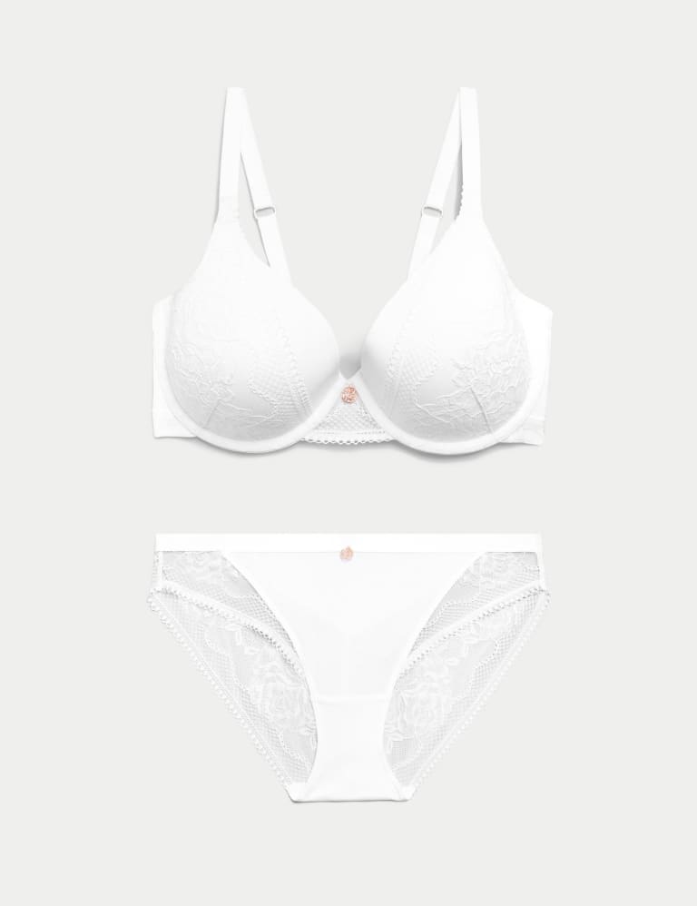 Lace Wired Padded Full Cup Bra Set A-E 2 of 6