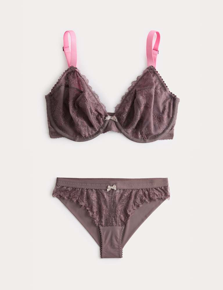 Anna Lace Wired Plunge Bra Set F-H 2 of 6