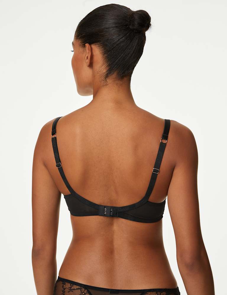 Lace Wired Full Cup Bra Set With Silk A-E 4 of 6