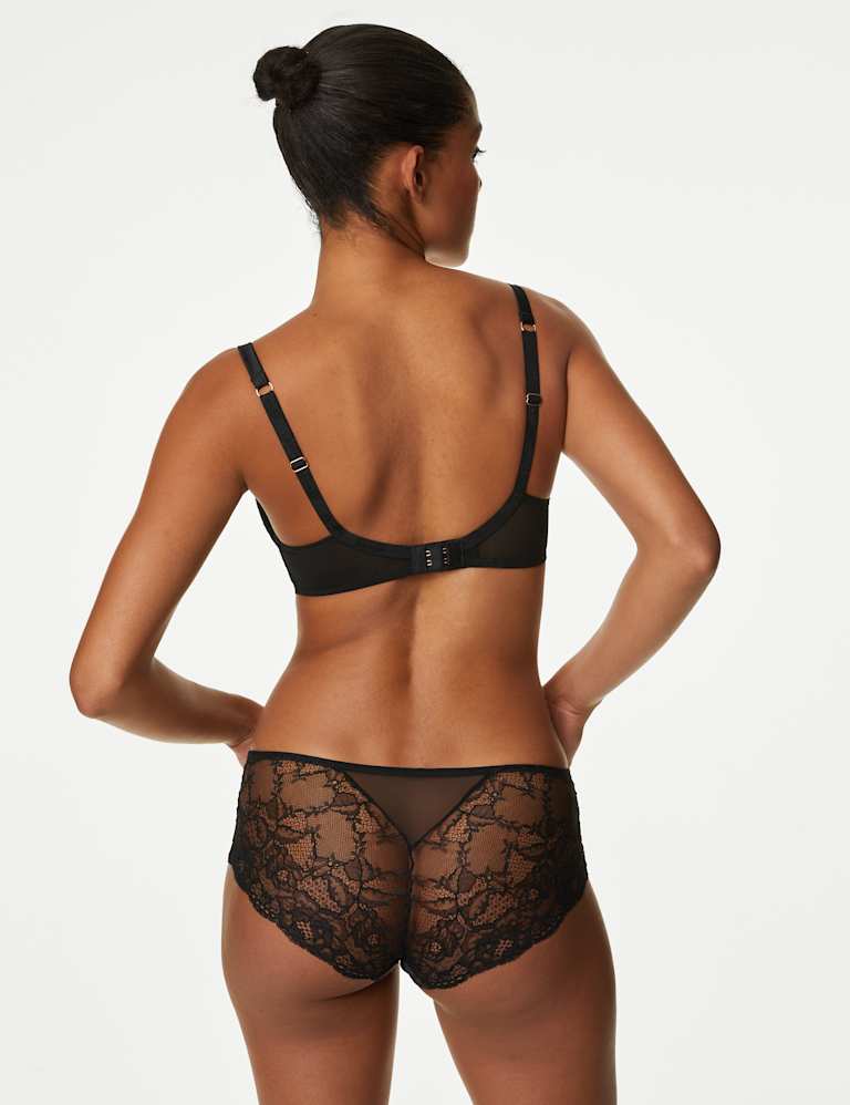 Lace Wired Full Cup Bra Set With Silk A-E 6 of 6