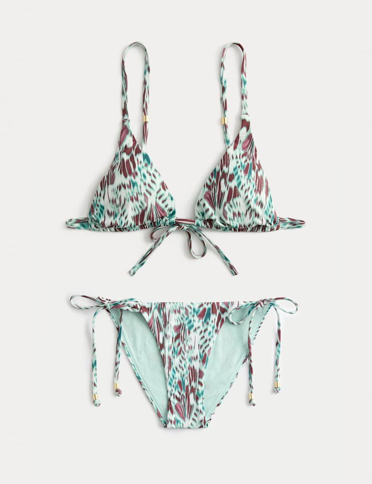 Printed Trim Detail Triangle Bikini Set 2 of 6