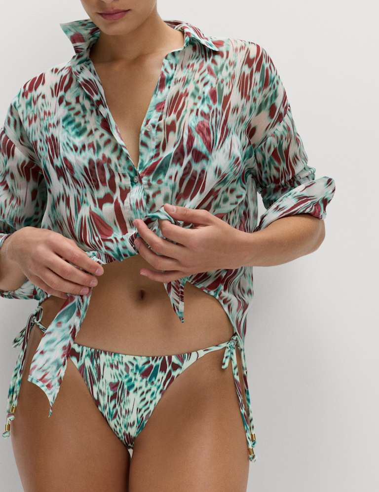 Printed Trim Detail Triangle Bikini Set 5 of 6
