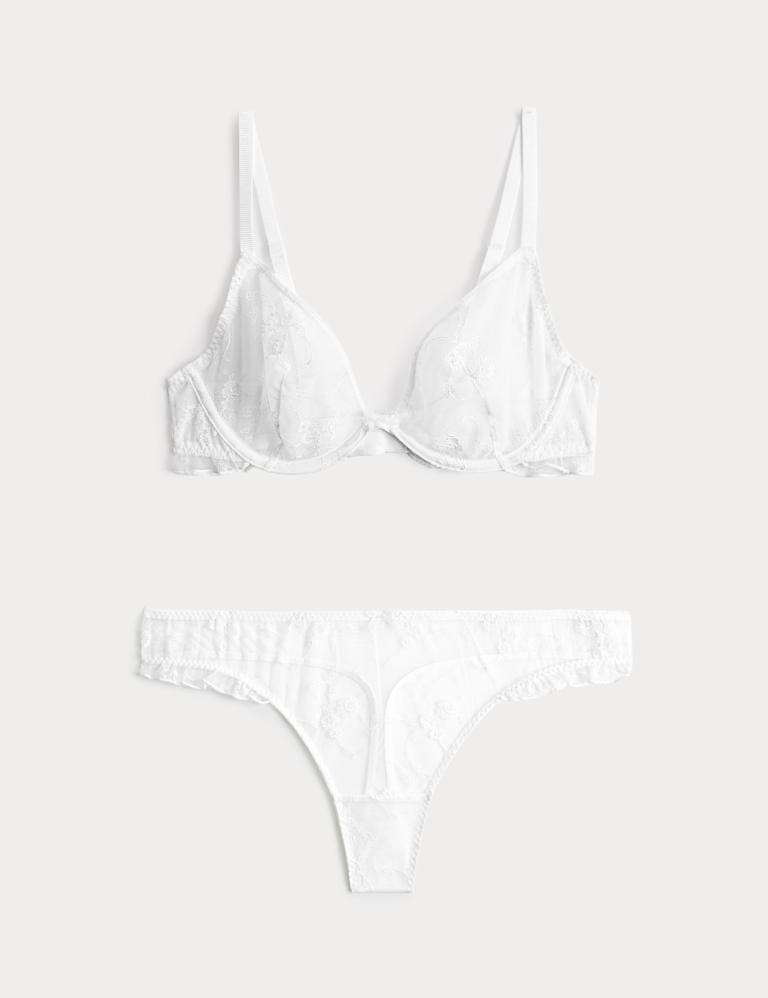 Helena Embroidered Wired Plunge Bra Set A-E 2 of 6