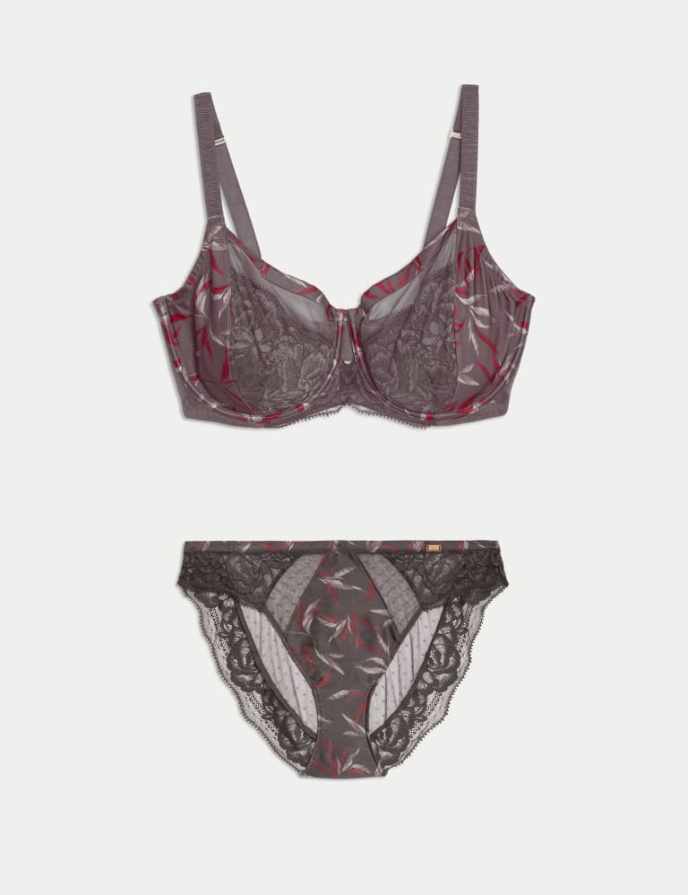 Mimosa Silk & Lace Wired Minimiser Bra Set C-G 2 of 6