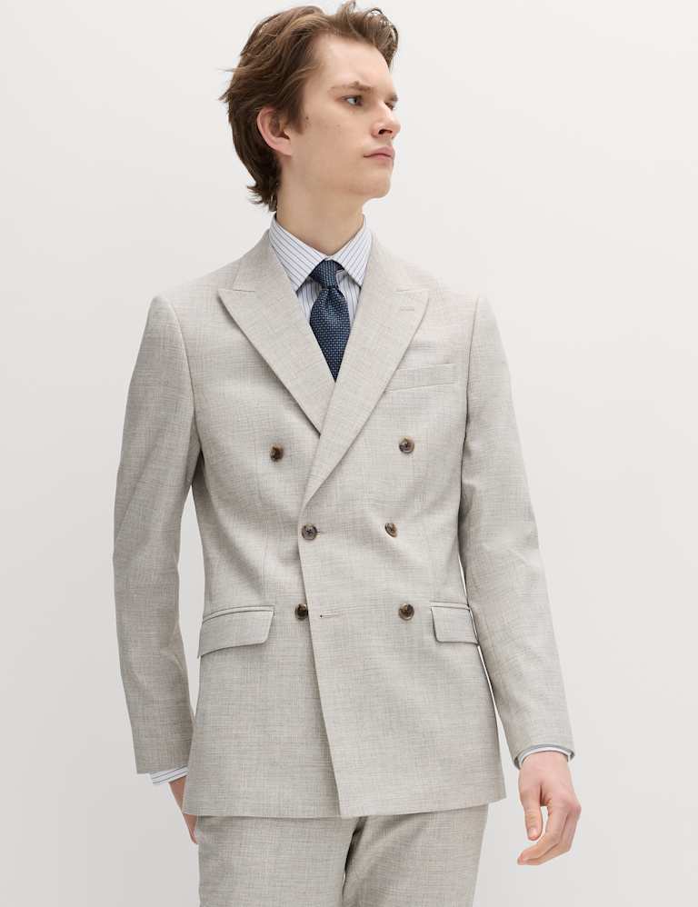 2 Piece Slim Fit Textured Twill Stretch Suit 1 of 6