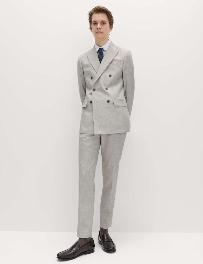 2 Piece Slim Fit Textured Twill Stretch Suit 2 of 6