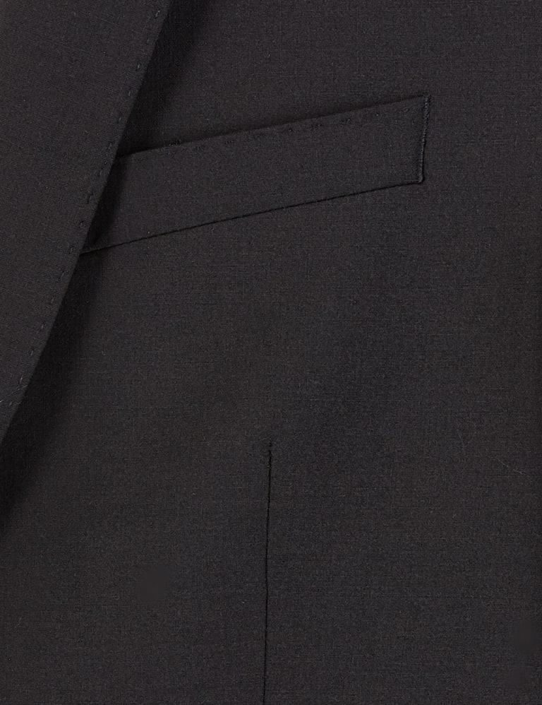 Black Tailored Fit Wool 3 Piece Suit 8 of 8