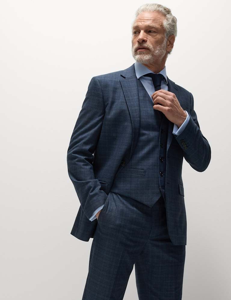 3 Piece Regular Fit Check Suit 1 of 6