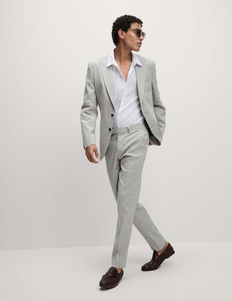 2 Piece Tailored Fit Italian Performance Linen Suit 5 of 6