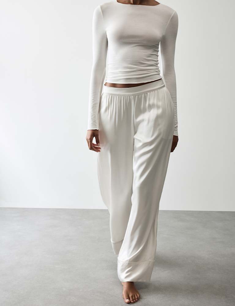 Sheer Pyjama Top with Cashmere & Bottom Set 5 of 6