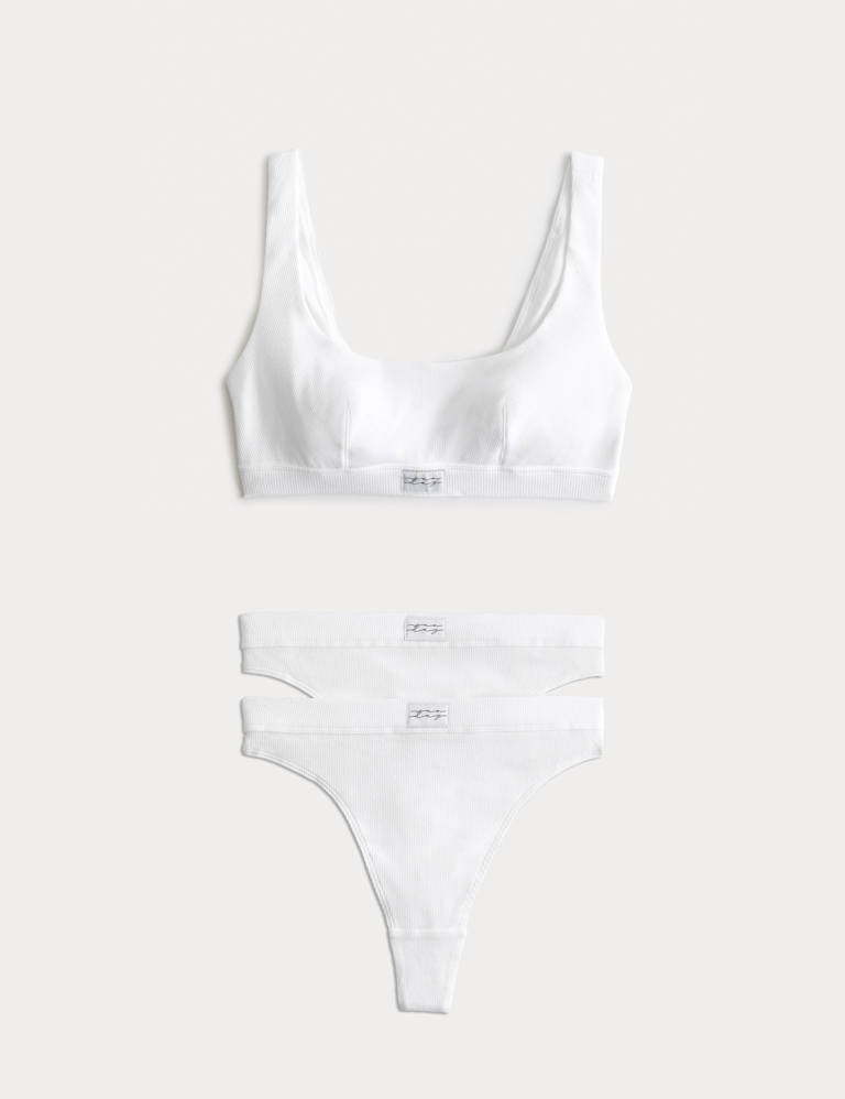 Juni Cotton Rib Non Wired Crop Top Set A-E 2 of 6