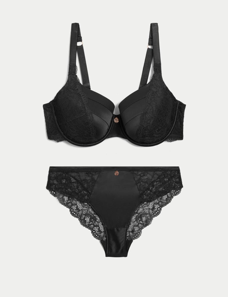 Silk & Lace Wired Full Cup Bra Set A-E 2 of 6