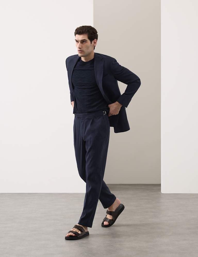 3 Piece Tailored Fit Italian Performance Linen Blend Suit 5 of 6