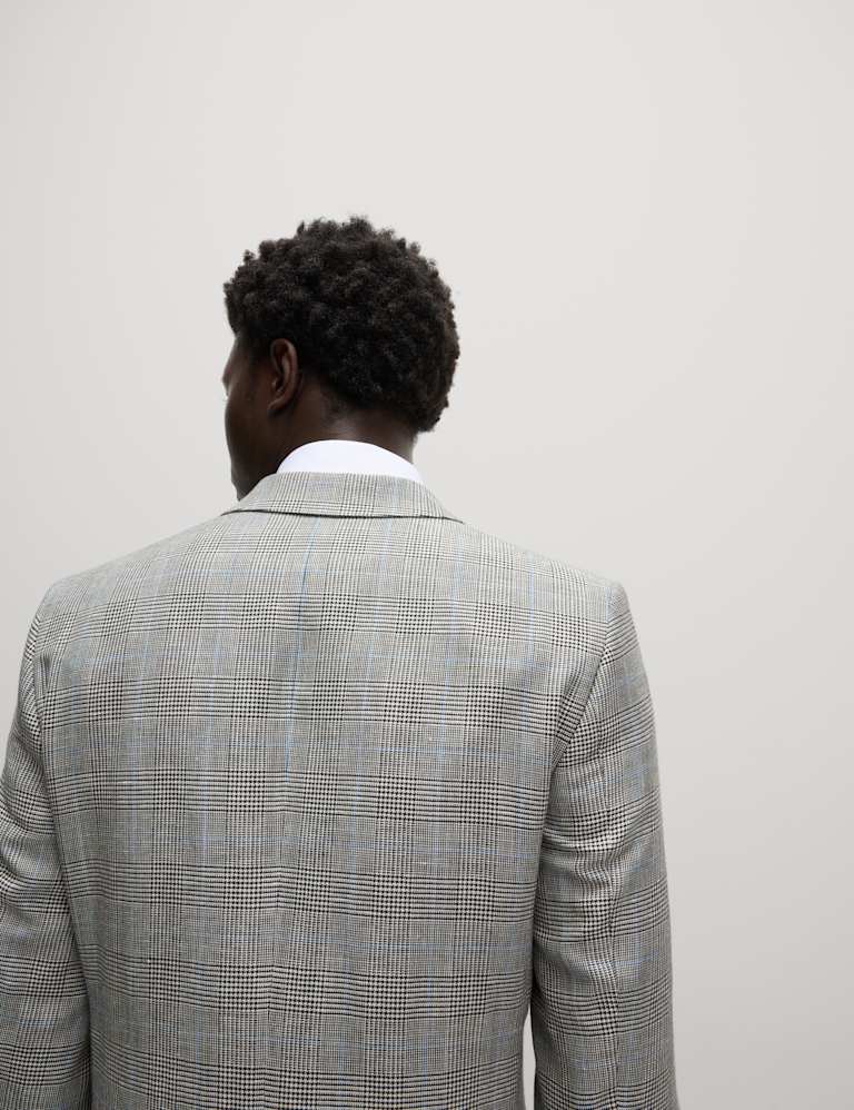 2 Piece Slim Fit Wool Blend Check Suit 4 of 6